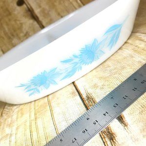 Vintage Glasbake Milk Glass Thistle Pattern Casserole Divid Dish Oval 8.5" x 12"